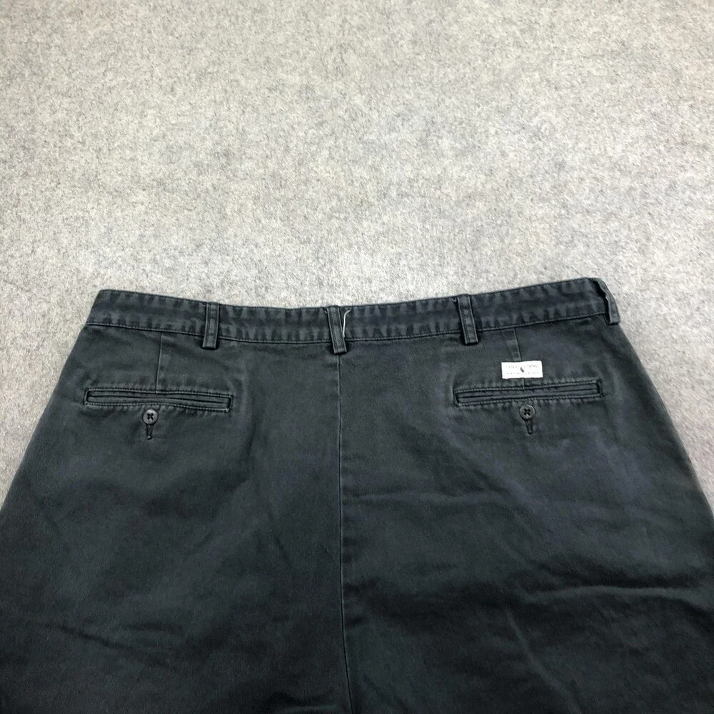 Vintage Polo Ralph Lauren Shorts Mens 40 Gray Chino Pleated 10 Inseam Casual